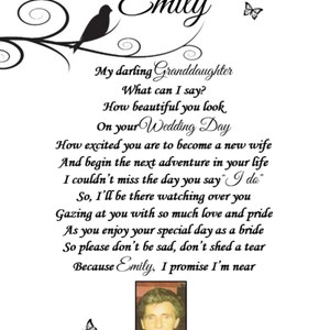 UJIMS Schmink-Spiegel Mit Gravur „To My Granddaughter On Your Wedding Day“ – Faltbar, Beidseitig
