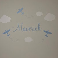 AIRPLANE WALL DECAL Custom Name Decal Airplane Name Decal Airplane ...