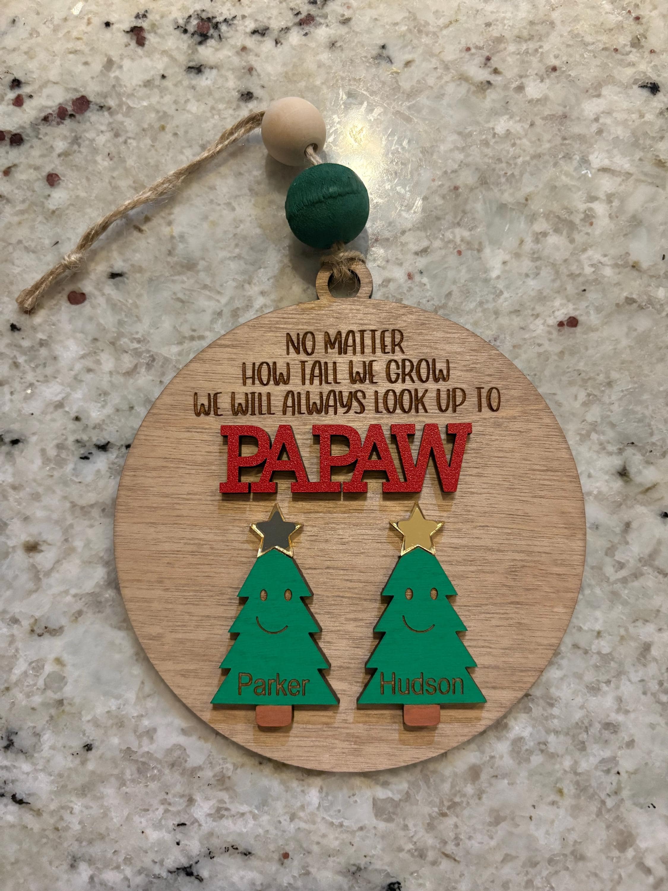 Dad ornament, fathers day, gift for grandma, personalized tree ornament, ornament for granddad, ornament for grandfather, family ornament