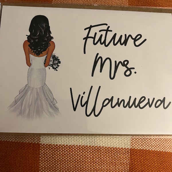 Future Mrs. | Custom Engagement Card | Personalized Wedding Stationery ...