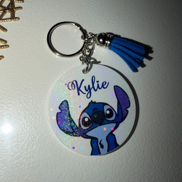 スティッチ、リロ＆スティッチのディズニー風キーホルダー。手作りの
