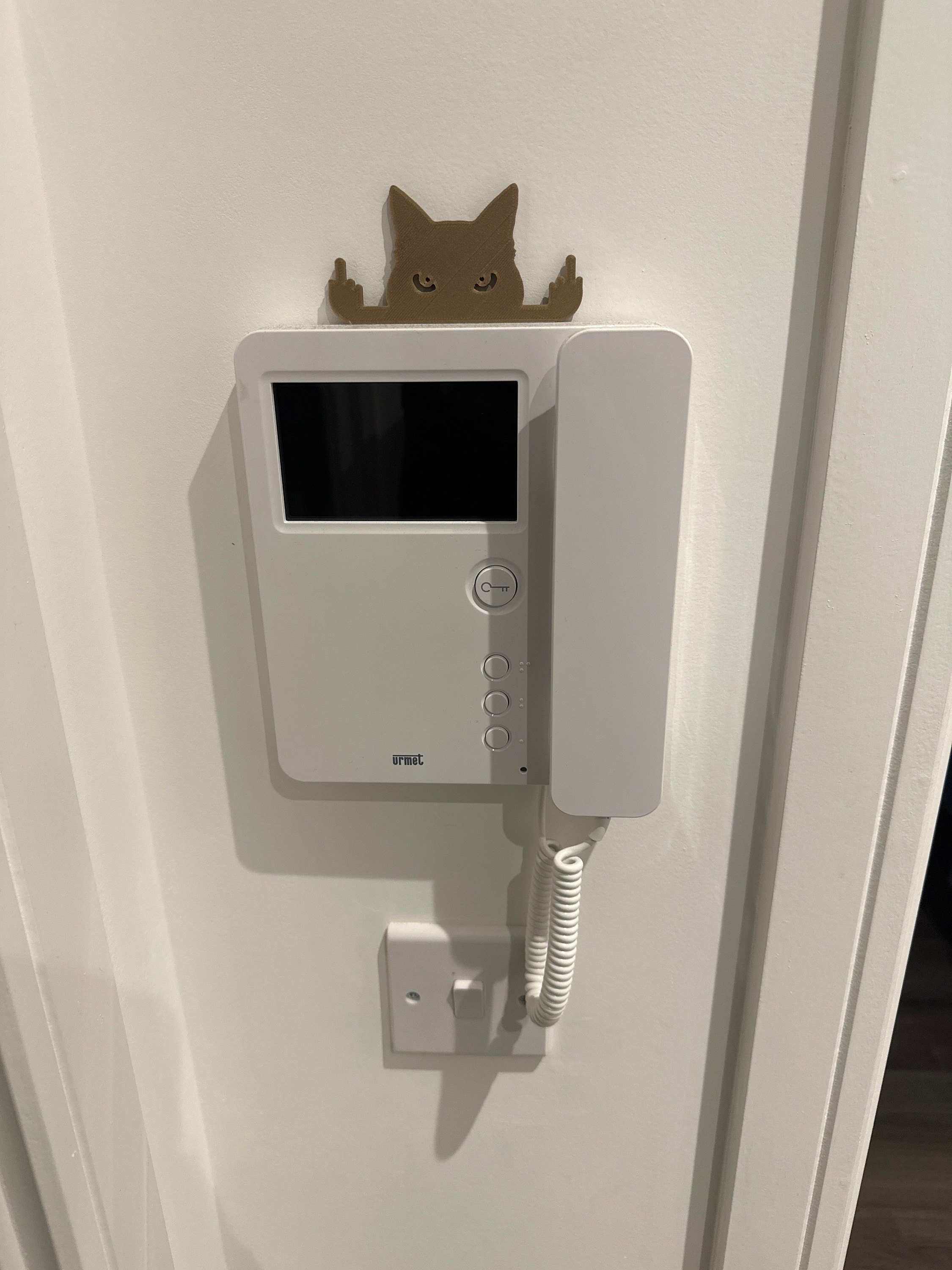 Novelty Cat Ornament Or Display On Door Or Wall