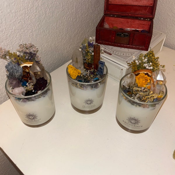 Third Eye Awakening Intention Candle With Crystals Herbs & Flowers- Bay ...