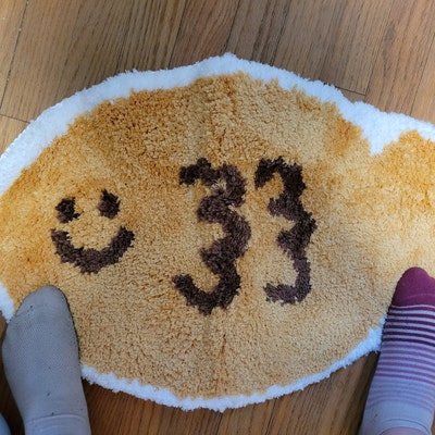 Smiley Face Rug Smiley Accent Mat Hand Tufted Yellow Rugs - Etsy