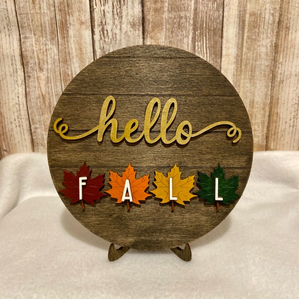 HELLO FALL LEAVES Set - Unfinished 1/8" Wood - Wooden Blanks- Wooden ...