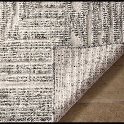 Inspired Ivory D.brown Boho Handmade Ribbed Rug Beni Ourain ...