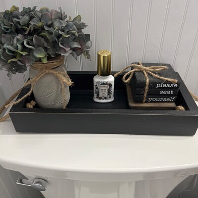 Black Decorative Tray Black Bathroom Tray Black Vanity Tray, Bathroom ...