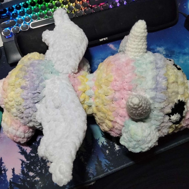 Dragons Crochet Pattern, Kawaii, Sleeping Dragon, Fluffy Yarn