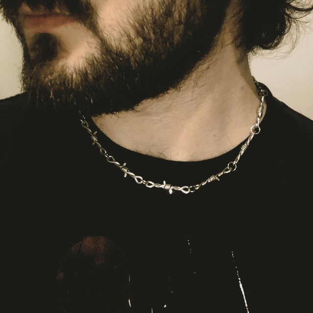 シルバー925 有刺鉄線　ネックレス　チョーカー Amazon | [シルバーワン] se 有刺鉄線 パンク チョーカー