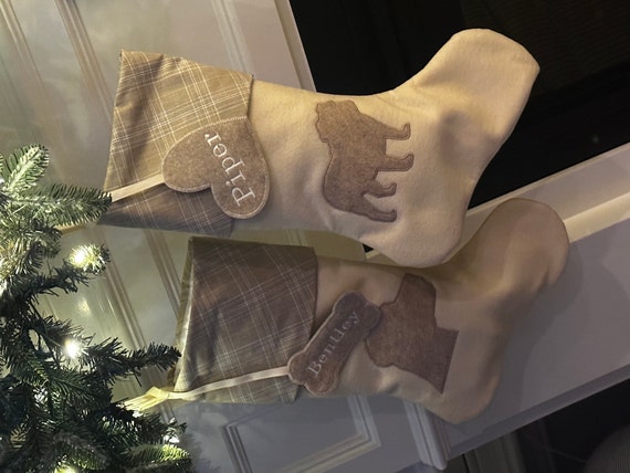 Customer photo of a pet with the English Bulldog Christmas Stocking