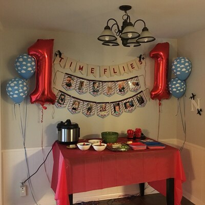 Airplane Monthly Photo Banner Airplane First Birthday Banner - Etsy