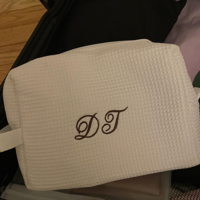 Monogram Toiletry Makeup Bag Personalized Travel Cosmetic Bag