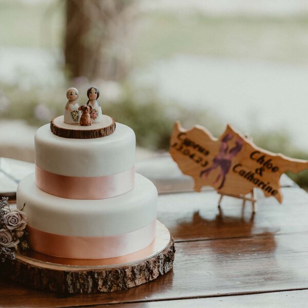 Bride and Groom Wedding Cake Topper Wedding Topper Peg Doll Family - Etsy