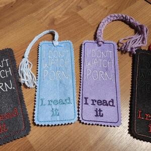 I Don't Watch Porn, I Read It bookmark bordado diseño DIGITAL ...