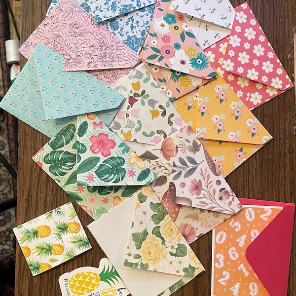 Assorted Mini Envelope Set, 3" X 4", Blank Cards, Gift Enclosure Cards ...