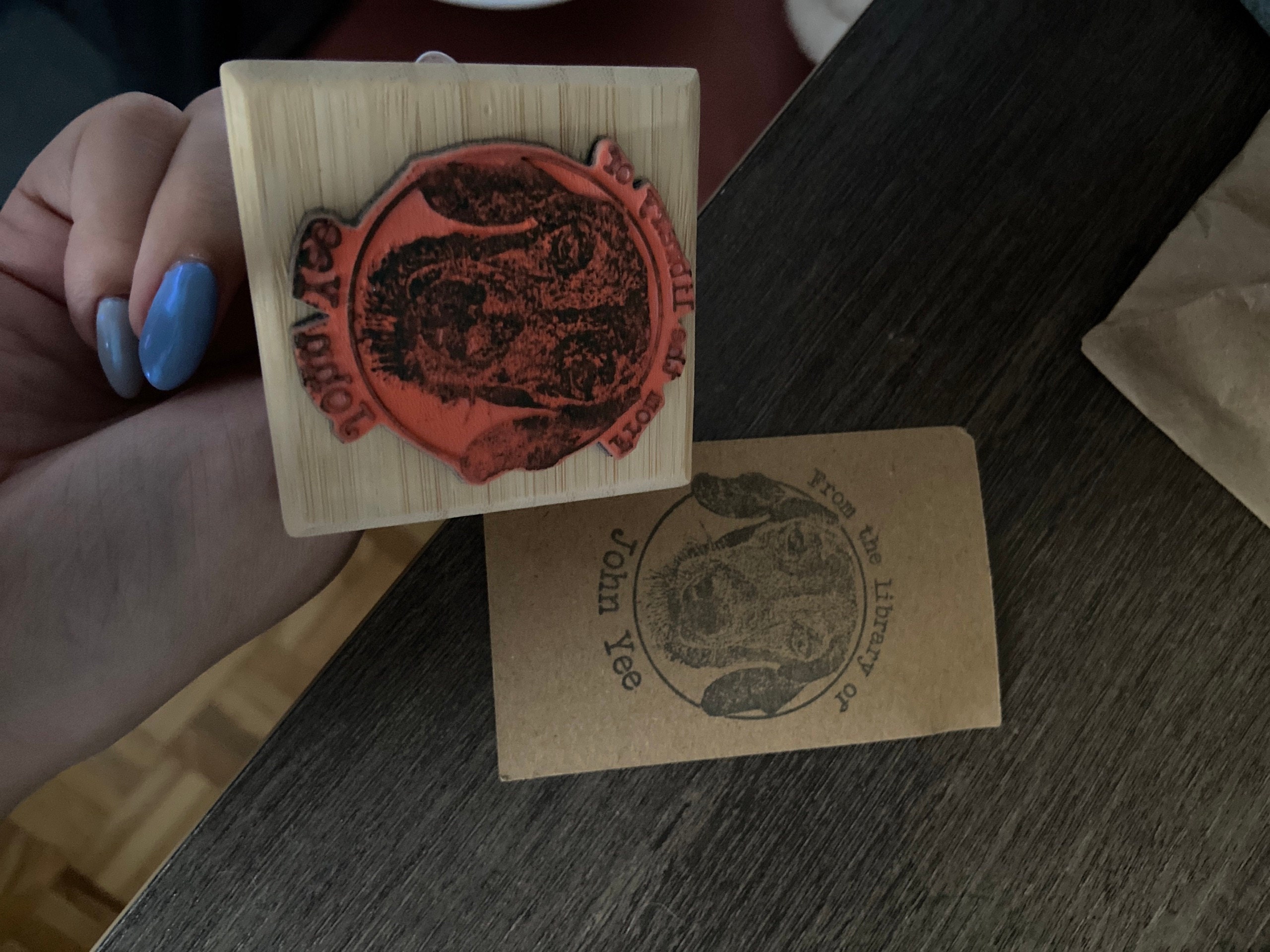 Personalized Custom Pet Portrait Library Stamp - Unique Dog Cat Ex Libris Rubber Stamp - Ideal Gift for Book Lovers