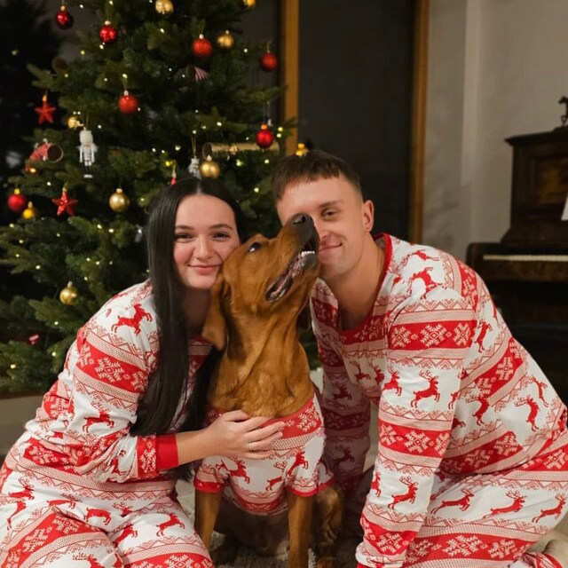 Christmas Tree Christmas Pajamas Couples And Dog Christmas Pajamas