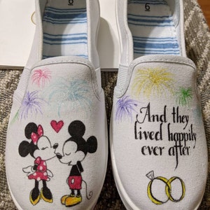 Disney Mickey and Minnie Love wedding shoes Etsy Disney Mickey and Minnie Love wedding shoes Etsy
