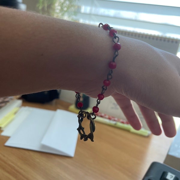 CB Black Silicone Crown Of Thorns Bracelet With Prayer Card - 8 Inch Stretchable Faith Jewelry