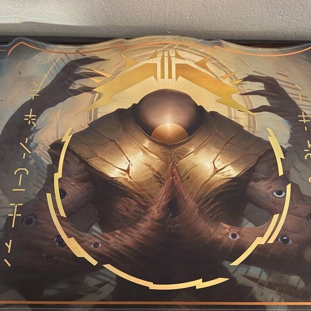 Sermon of the Great Distortion Foil Playmat - No AI Human Made