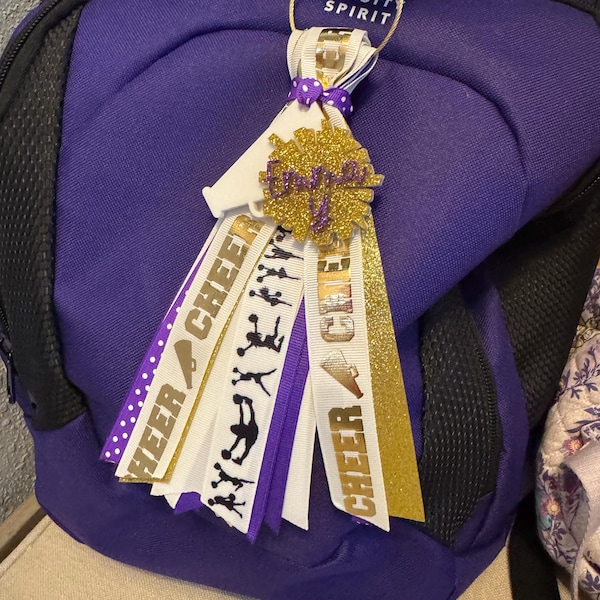 Cheer Backpack Tags Cheerleading Bag Tag With Ribbon Tassel | Gym Bag Accessory ...