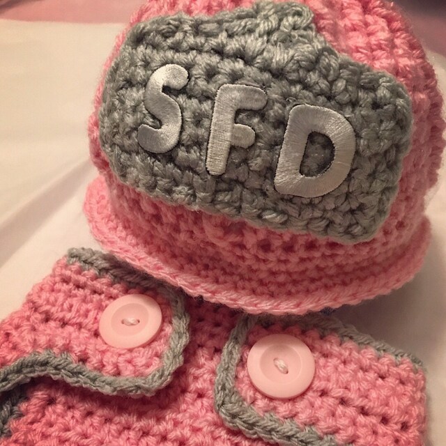 CROCHET PATTERN Baby Fireman Firefighter Hat Newborn 03