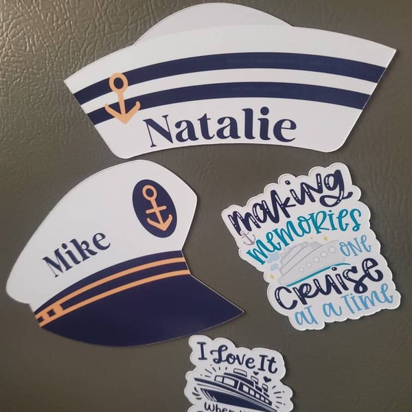 Personalized Cruise Door Magnet Nautical Captain Hat or Sailor Hat ...