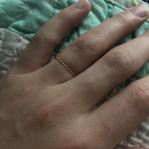14k Dainty Chain Ring / Super Dainty Link Chain Ring / Barely There ...