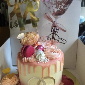 Decorazione Torta Palloncino Con Numero Oro Rosa 12,7 Cm