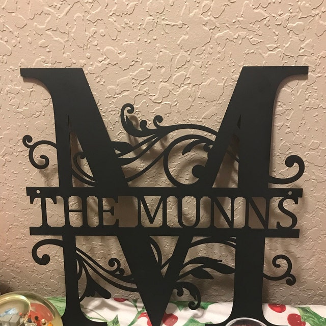 Square Metal Monogram Sign, Wedding Gift, Family Name Sign, Outdoor Na –  Speed Fabrication
