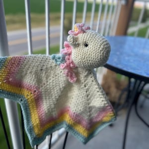 CROCHET PATTERN Celeste the Unicorn crochet amigurumi lovey security comfort blanket / Handmade baby shower newborn gift