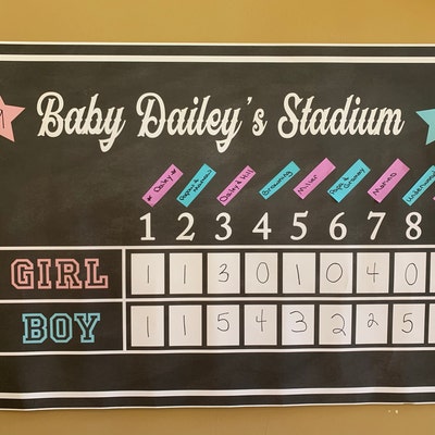 Gender Reveal Baseball Scoreboard baseball Gender Reveal, Baseball Baby ...
