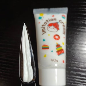 Decoden Whipped Cream Glue, White Vanilla With 1 Frosting Tip, for Cell  Phone Decoration, 50g 