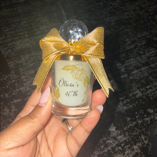 Crystal Lid With Ribbon Personalized Candle Favor for Guests in Bulk ...