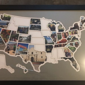 50 states photo map a unique usa travel collage etsy us map photo collage