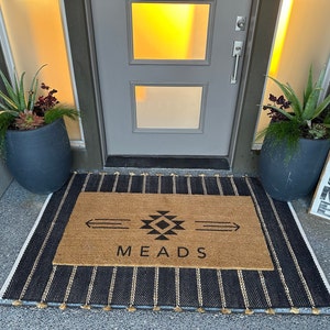 EXTRA LARGE Old Fashioned Layering Rug, 44x68 in Black Jute Cotton