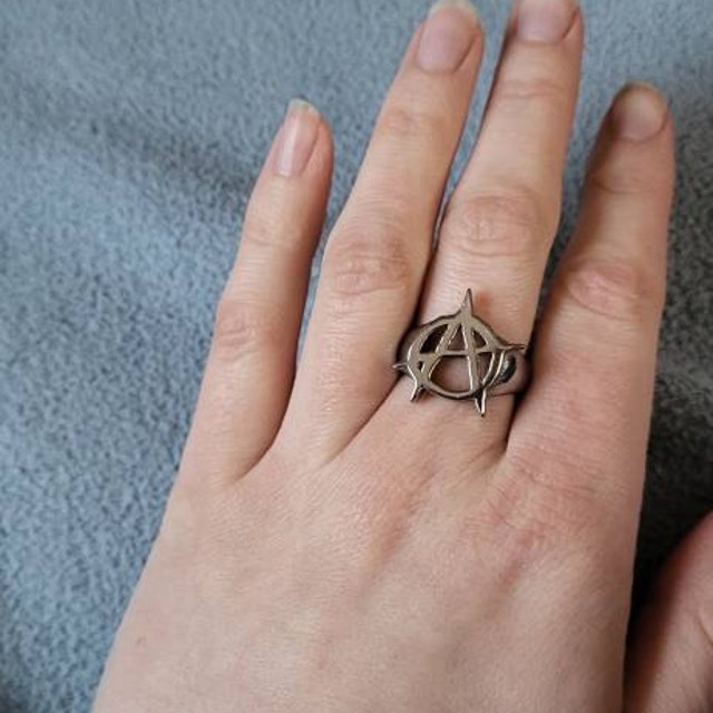Anarchy Ring! Stainless Steel A Ring Available in US Sizes 9