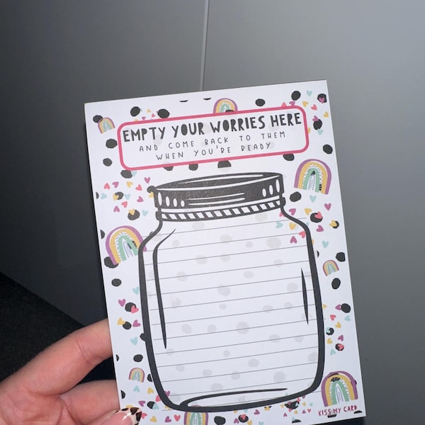 A6 Tear off Worry Jar Notepad - Etsy UK