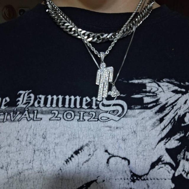 Silver Rhinestone Blohsh Necklace Chain Billie Eilish - Etsy
