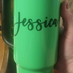 Personalized Name Vinyl Decal for 40oz Tumbler Water Cup Custom Vinyl ...