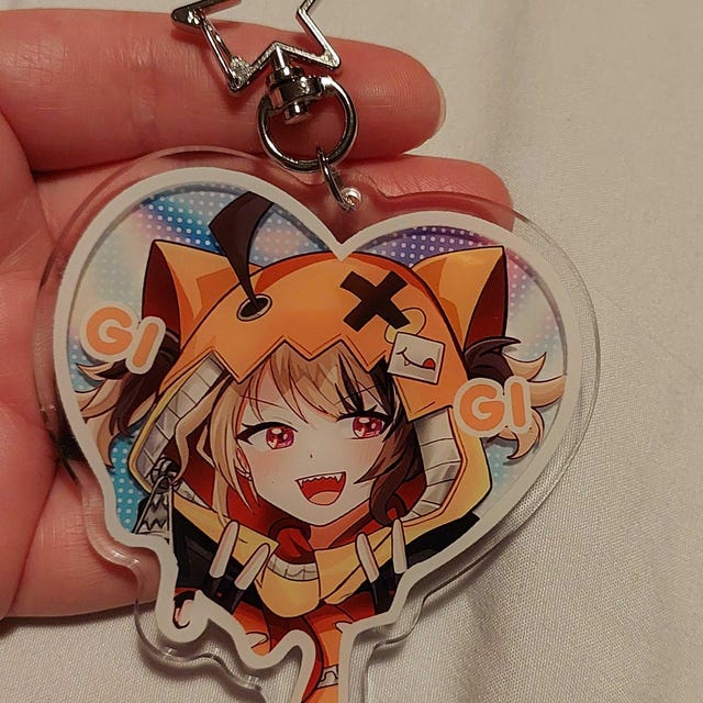 Hololive English 3D Heart Acrylic Keychains - Etsy