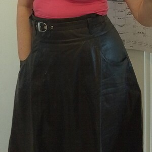 Jupe Midi En Cuir D'agneau Vince - Marron - Taille 12 - Neuve Avec étiquettes (petites Imperfections)