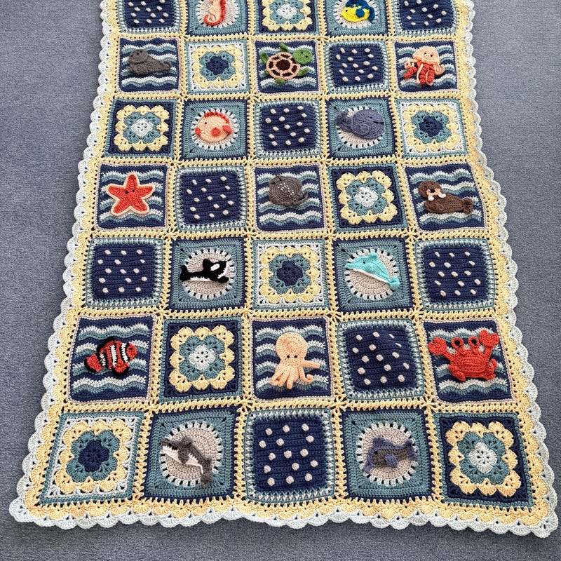 Ocean Pals blanket made by Lina