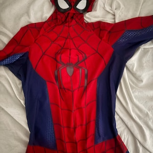 ニューデイ スパイダーマンスーツ 赤と青のコスプレ衣装 取り外し可能