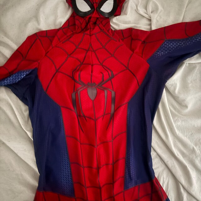 New Day Spiderman Suit Red and Blue Cosplay Costume Detached Mask