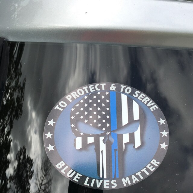 Pegatina Para El Parachoques De La Policía Calcomanía De Línea Delgada