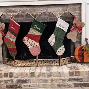 One 1 Quilted Christmas Stocking Country Christmas - Etsy