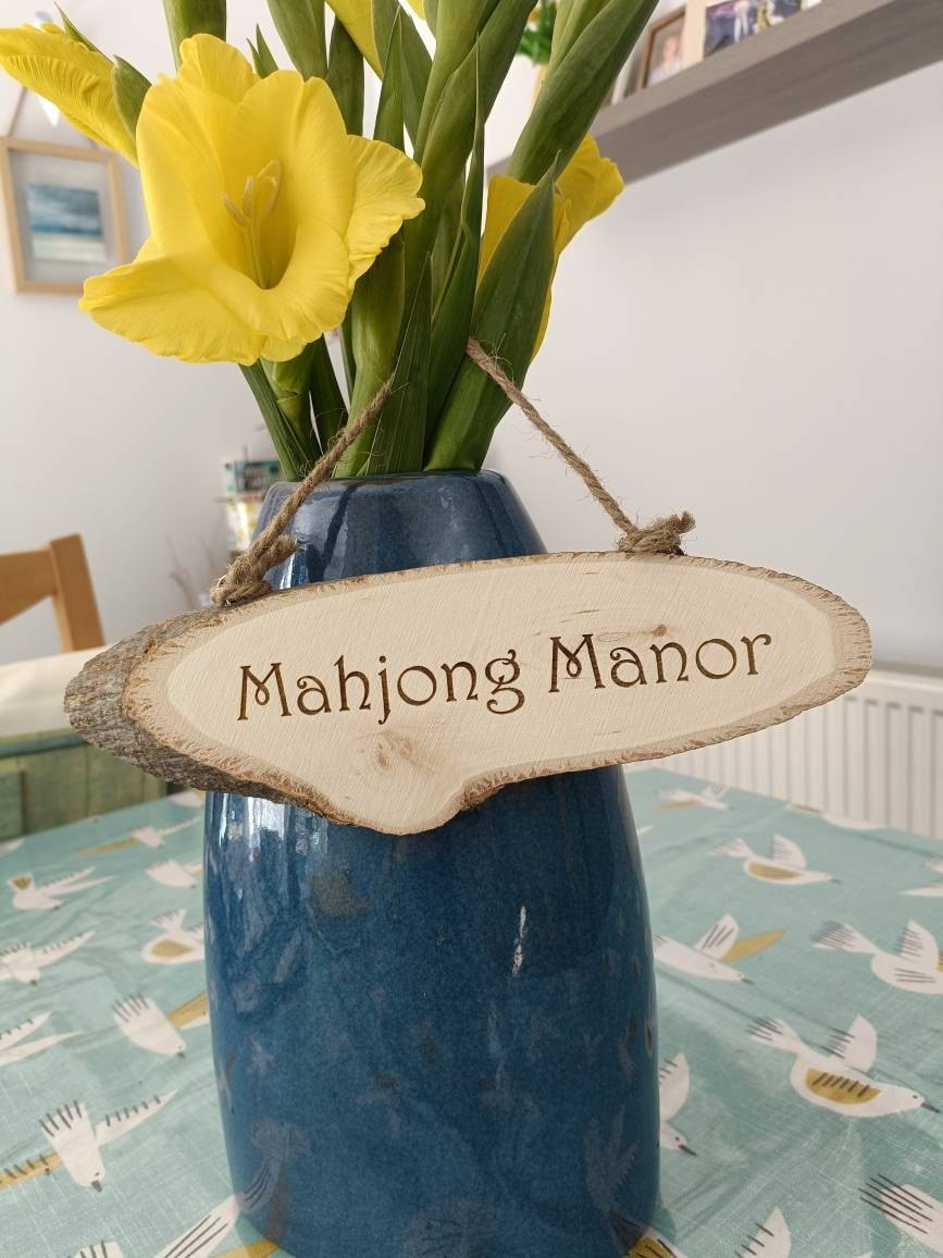 Personalised Log Slice Hanging Door PlaquesSign - Choose Your Own Message