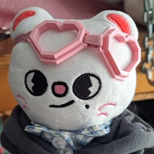 Hyunjin Heart Goggles, Skzoo Heart Glasses, Hyunjin Pink Glasses
