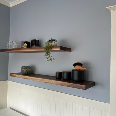 Walnut Floating Shelves, Kitchen Shelf - Etsy